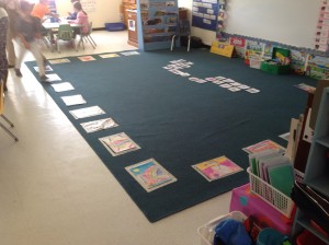 Classroom rug seating for whole group lessons! 